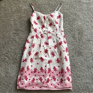 Ann Taylor LOFT Size 12 Pink Floral Spaghetti Strap Dress